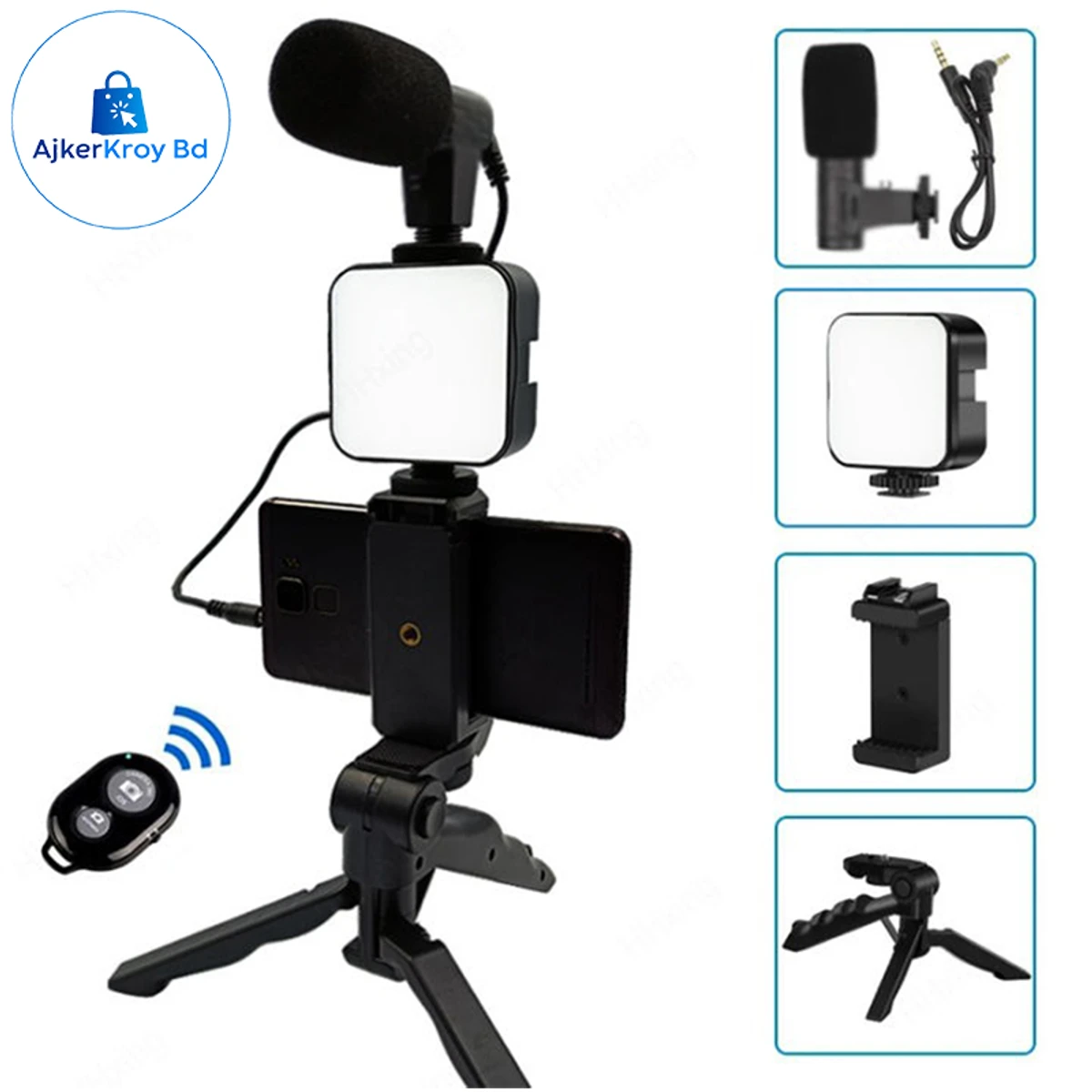 remote control Video Kits Microphone LED Fill Light Mini Tripod