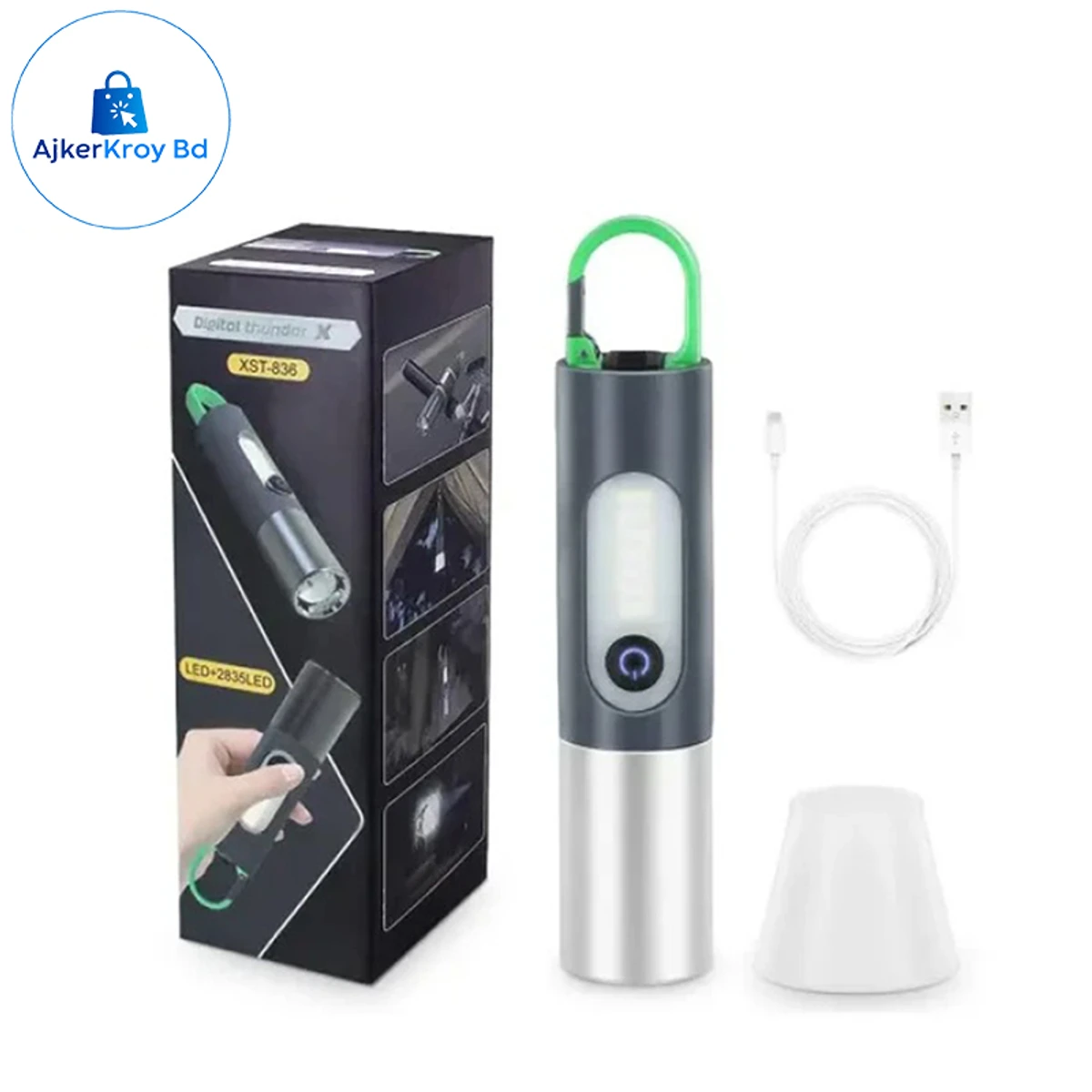 USB Rechargeable Multifunctional LED Flashlight