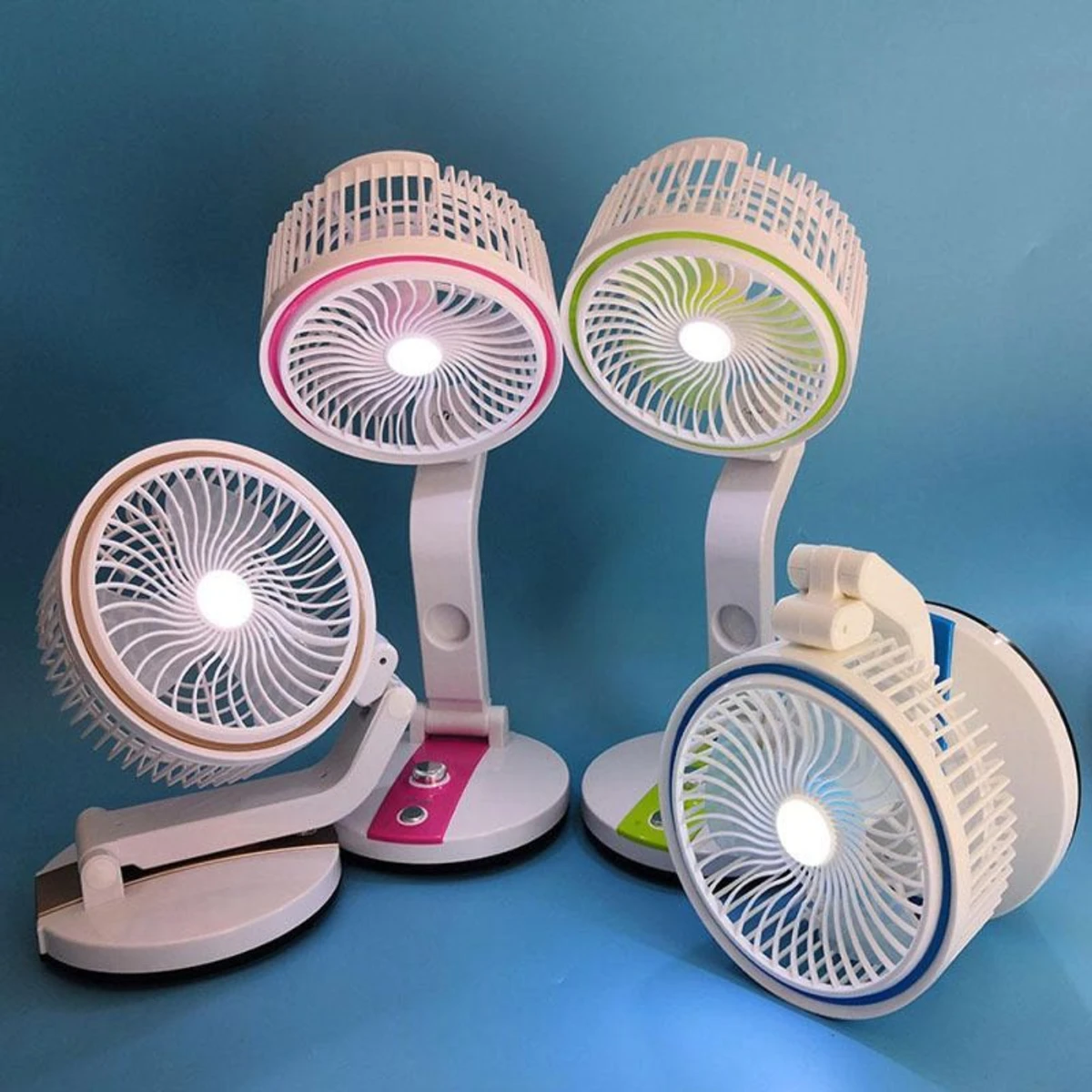 L R 2018 Rechargeable & Foldable Fan with Light