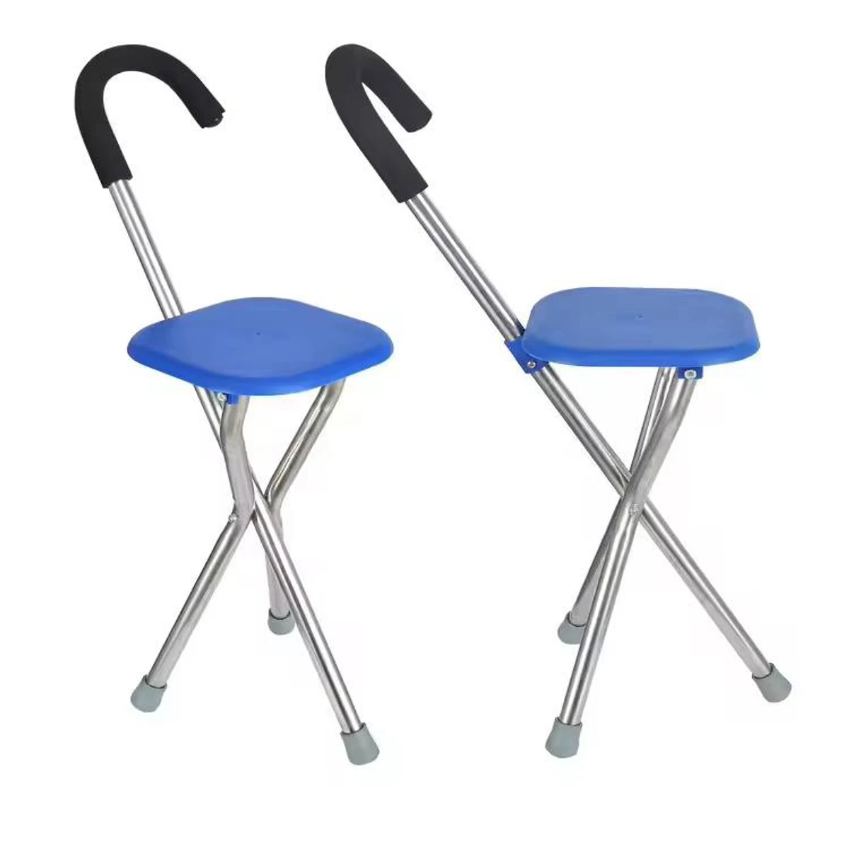 Old Man Crutch Chair Three Legs Fold Multifunction Seat
