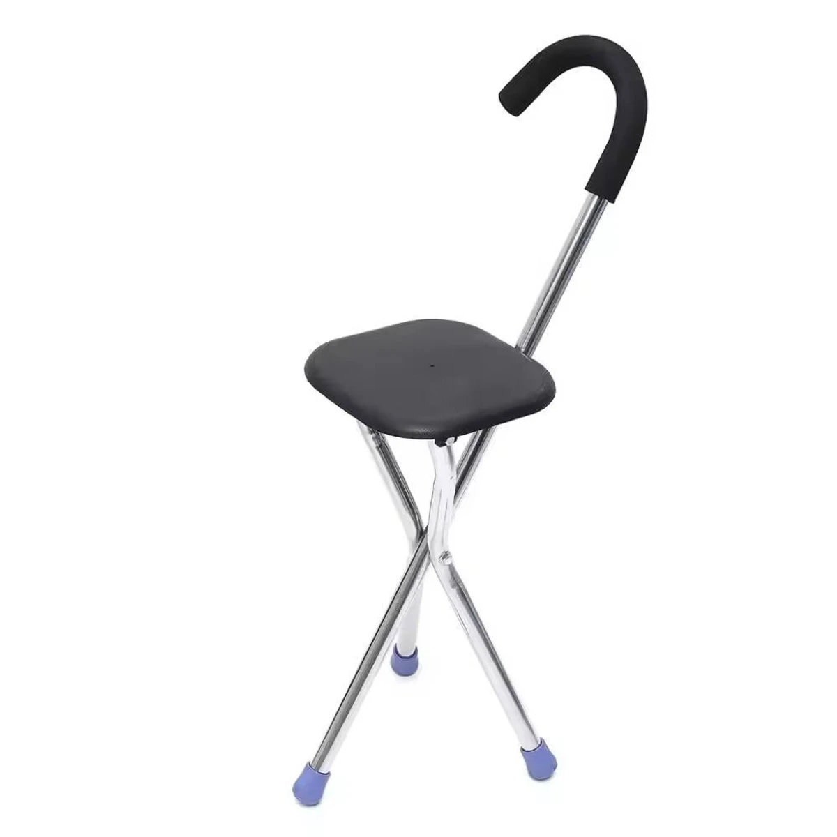 Old Man Crutch Chair Three Legs Fold Multifunction Seat