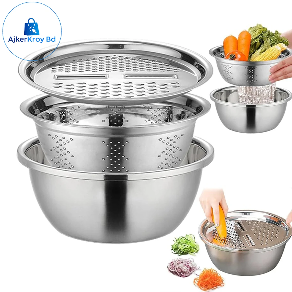 Rice Washer Strainer Bowl